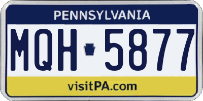 PA license plate MQH5877