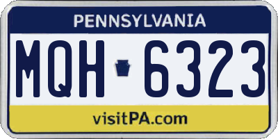 PA license plate MQH6323