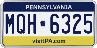 PA license plate MQH6325