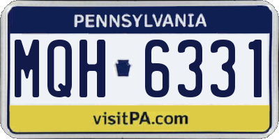 PA license plate MQH6331
