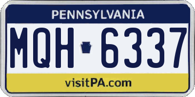 PA license plate MQH6337