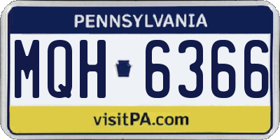PA license plate MQH6366