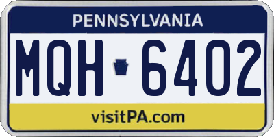 PA license plate MQH6402