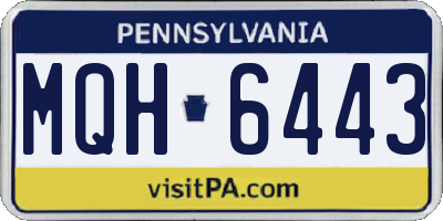 PA license plate MQH6443