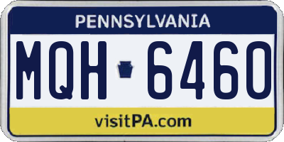 PA license plate MQH6460