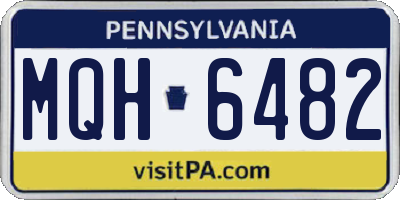 PA license plate MQH6482