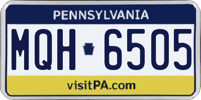 PA license plate MQH6505