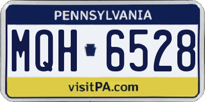 PA license plate MQH6528