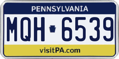 PA license plate MQH6539