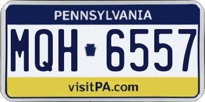 PA license plate MQH6557