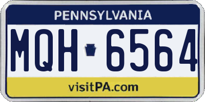 PA license plate MQH6564
