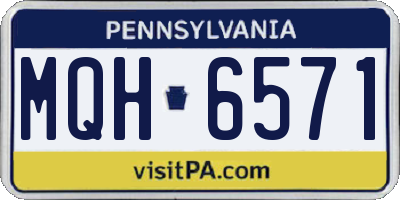 PA license plate MQH6571