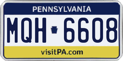 PA license plate MQH6608