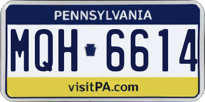 PA license plate MQH6614