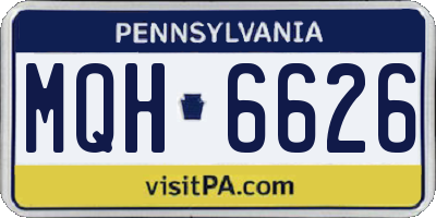 PA license plate MQH6626