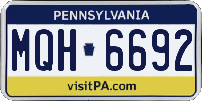 PA license plate MQH6692