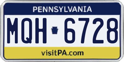 PA license plate MQH6728