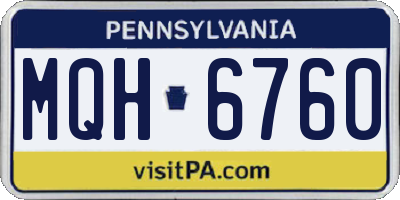PA license plate MQH6760