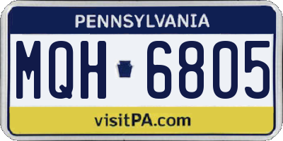 PA license plate MQH6805