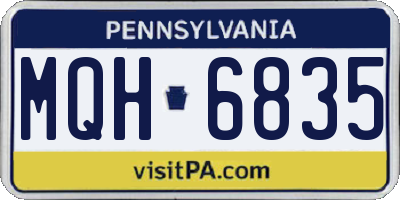 PA license plate MQH6835