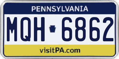 PA license plate MQH6862