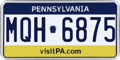 PA license plate MQH6875