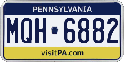 PA license plate MQH6882