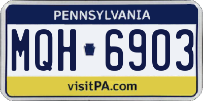 PA license plate MQH6903
