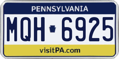 PA license plate MQH6925