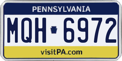 PA license plate MQH6972
