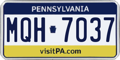 PA license plate MQH7037