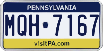 PA license plate MQH7167