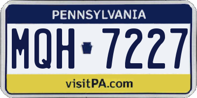 PA license plate MQH7227