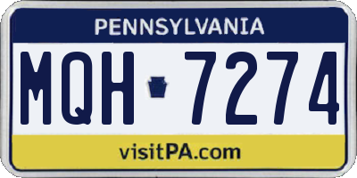 PA license plate MQH7274
