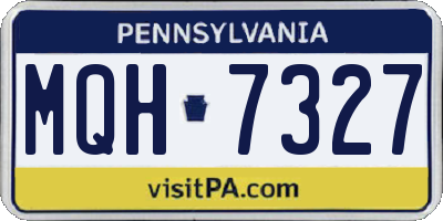 PA license plate MQH7327