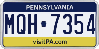 PA license plate MQH7354