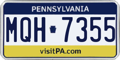 PA license plate MQH7355