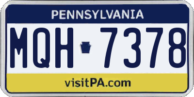 PA license plate MQH7378