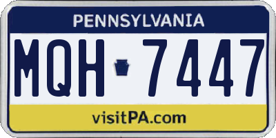 PA license plate MQH7447