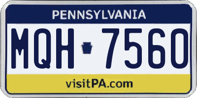 PA license plate MQH7560