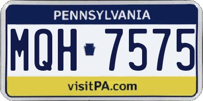 PA license plate MQH7575