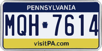 PA license plate MQH7614