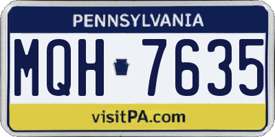 PA license plate MQH7635
