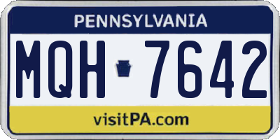 PA license plate MQH7642