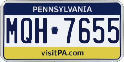 PA license plate MQH7655