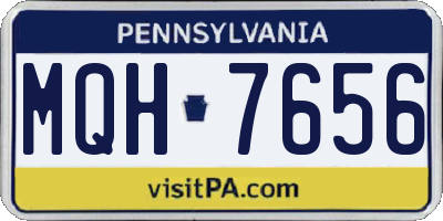 PA license plate MQH7656