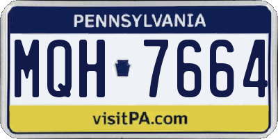 PA license plate MQH7664