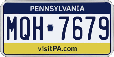 PA license plate MQH7679