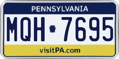 PA license plate MQH7695
