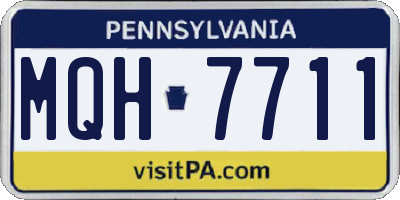 PA license plate MQH7711